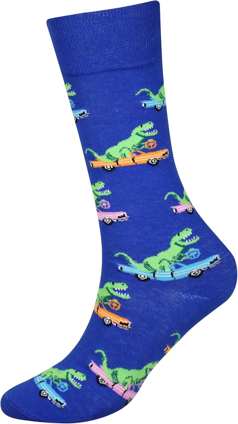 Cansok Men's 2/4 Packs Fun Crazy Novelty Dress Crew Socks - Image 5